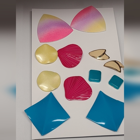 Colorful Geometric Earring Set - Picture 11 of 14